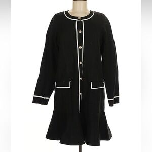 NWT Anthropologie Endless Rose Black Dress with White Accents